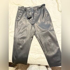 Faux leather ankle pants